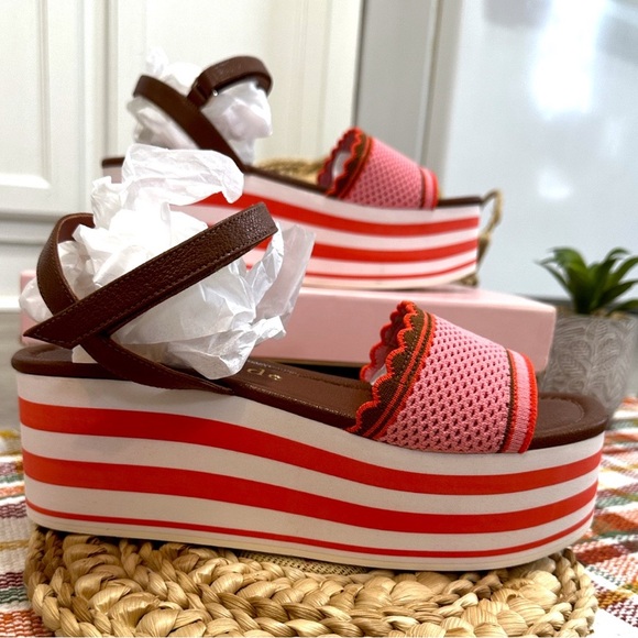 New Kate Spade Women’s Vintage Style High Rise Wedges Size 9 with Box - Picture 2 of 16